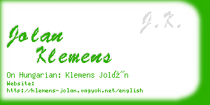 jolan klemens business card